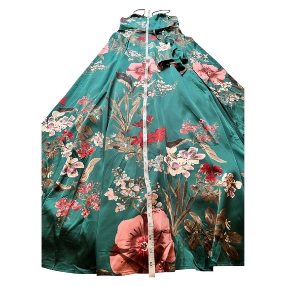 Lulus Dark Floral Maxi Gown with Side Slit and Tie Belt Size Medium - Picture 7 of 10